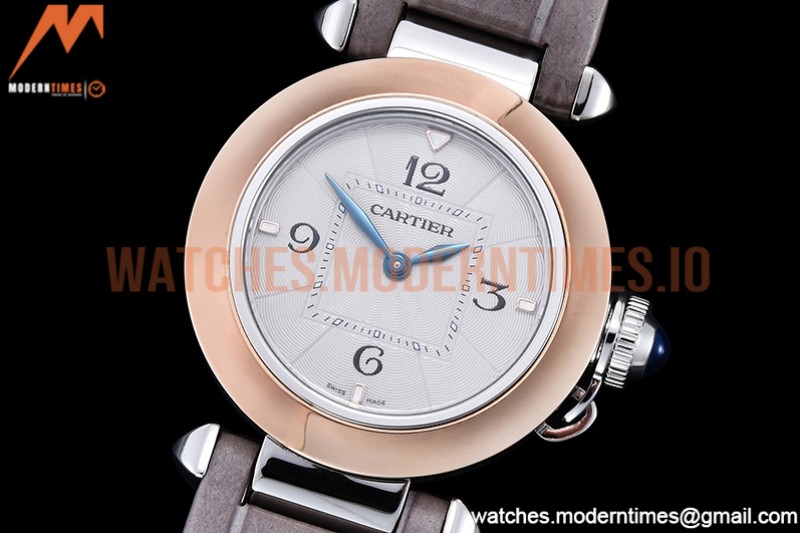Cartier - Pasha Ladies Grey RG/SS/LE White/Num AF Qtz