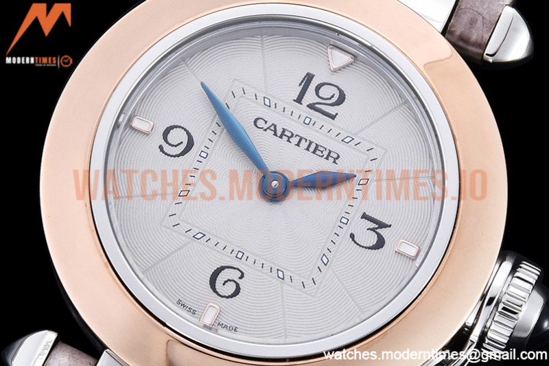 Cartier - Pasha Ladies Grey RG/SS/LE White/Num AF Qtz