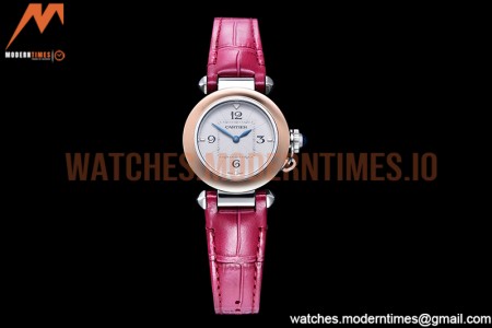 Cartier - Pasha Ladies Pink RG/SS/LE White/Num AF Qtz