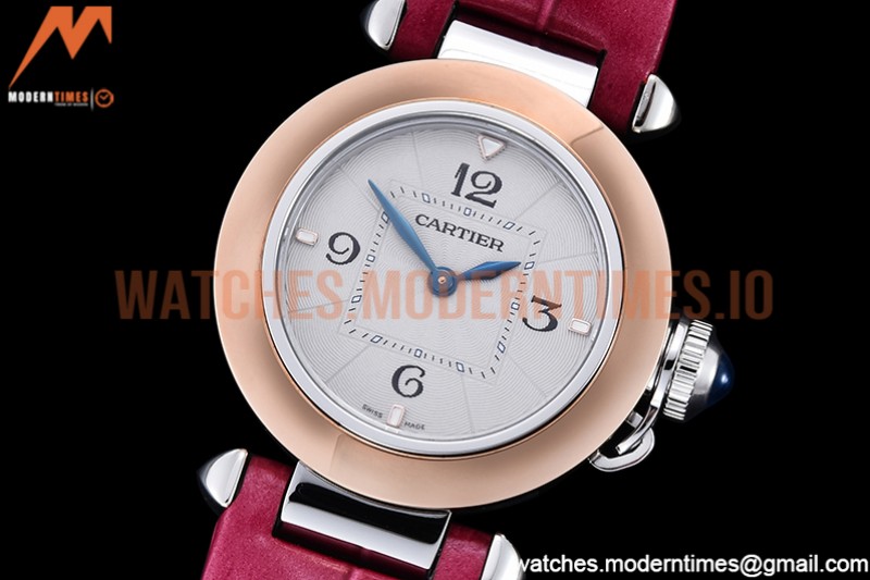 Cartier - Pasha Ladies Pink RG/SS/LE White/Num AF Qtz