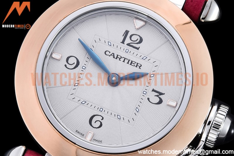 Cartier - Pasha Ladies Pink RG/SS/LE White/Num AF Qtz