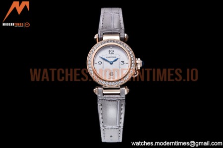 Cartier - Pasha Ladies Dia Grey RG/LE White/Num AF Qtz