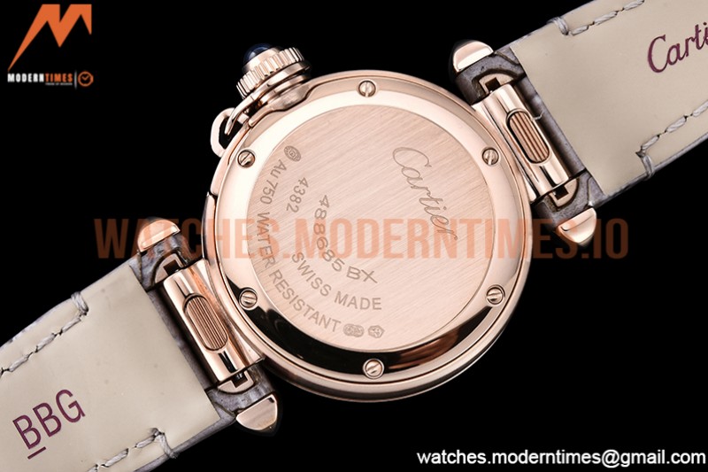 Cartier - Pasha Ladies Dia Grey RG/LE White/Num AF Qtz