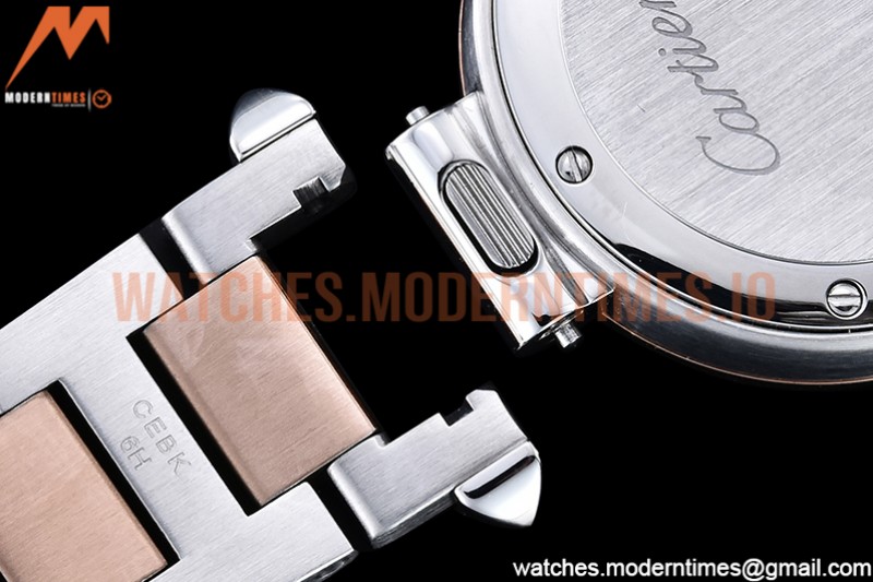 Cartier - Pasha Ladies RG/SS White/Num AF Qtz