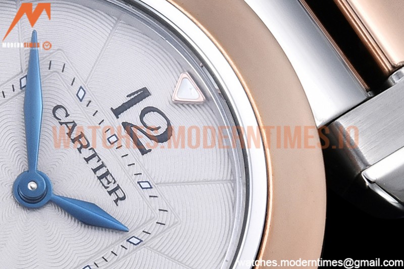 Cartier - Pasha Ladies RG/SS White/Num AF Qtz