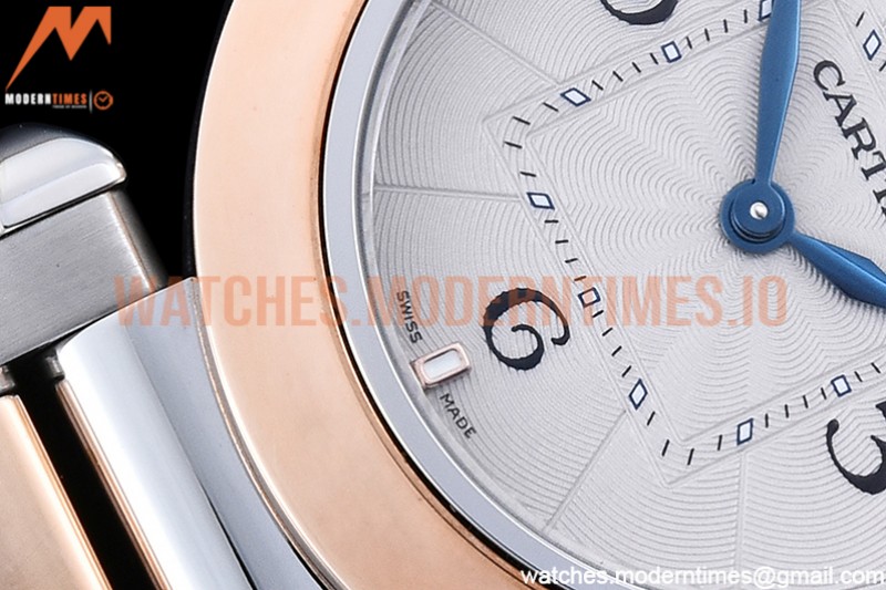Cartier - Pasha Ladies RG/SS White/Num AF Qtz