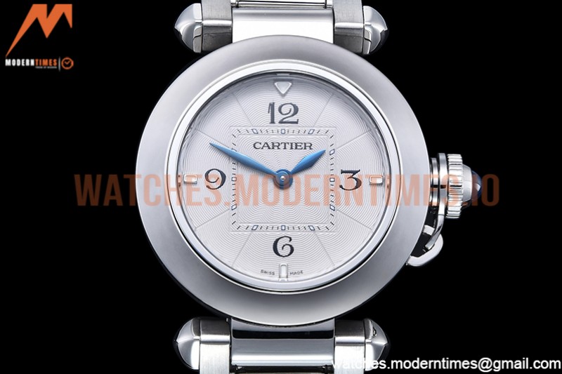 Cartier - Pasha Ladies SS/SS White/Num AF Qtz