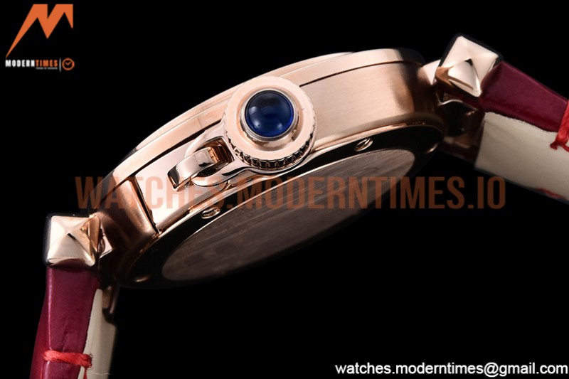 Cartier - Pasha Ladies Red RG/LE White/Num AF Qtz