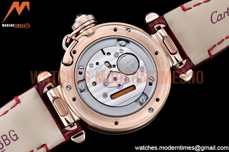Cartier - Pasha Ladies Red RG/LE White/Num AF Qtz