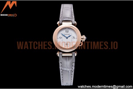 Cartier - Pasha Ladies Grey RG/LE White/Num AF Qtz