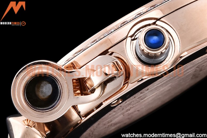 Cartier - Pasha Ladies Dia Blue RG/LE White/Num AF Qtz