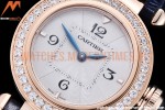 Cartier - Pasha Ladies Dia Blue RG/LE White/Num AF Qtz