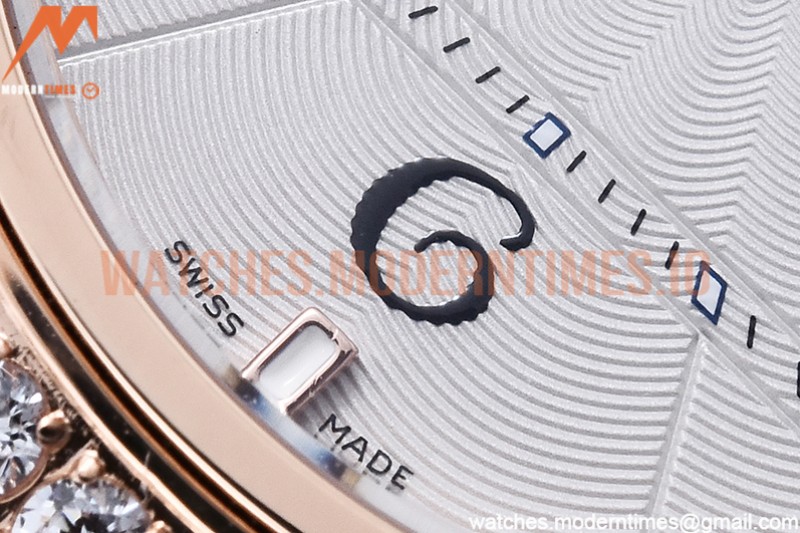 Cartier - Pasha Ladies Dia Blue RG/LE White/Num AF Qtz