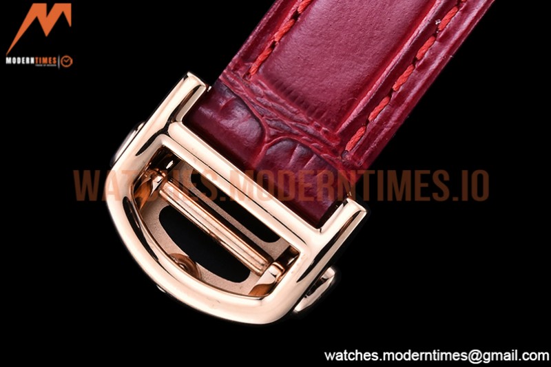 Cartier - Pasha Ladies Dia Red RG/LE White/Num AF Qtz