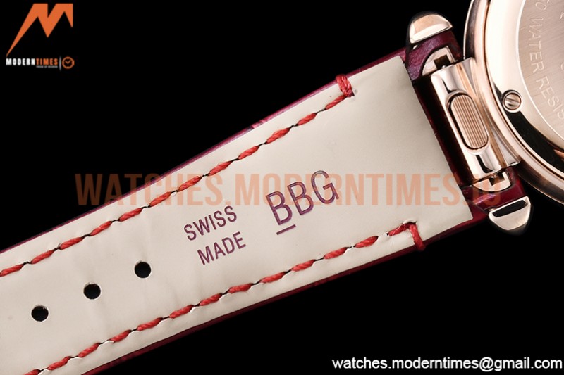 Cartier - Pasha Ladies Dia Red RG/LE White/Num AF Qtz