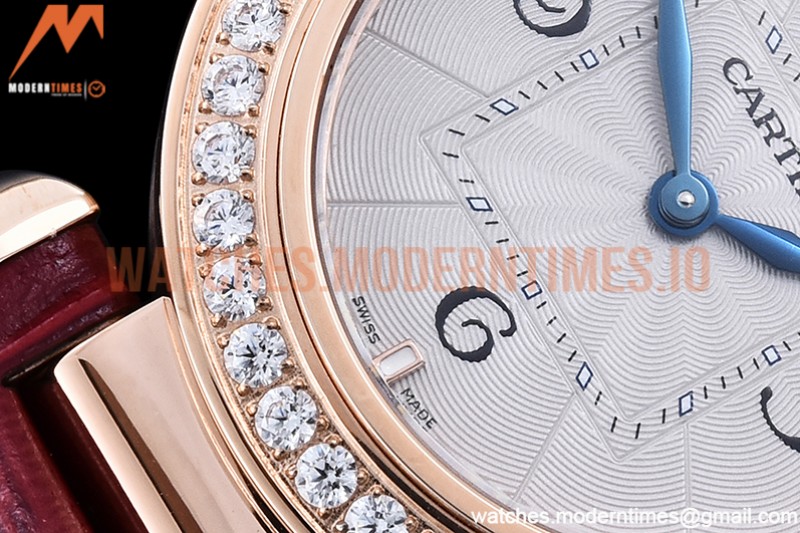 Cartier - Pasha Ladies Dia Red RG/LE White/Num AF Qtz