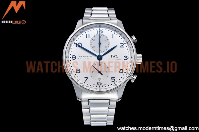 IWC - Portuguese Chrono Ed SS/SS Wht/Blue Num ZF A7750