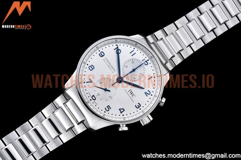 IWC - Portuguese Chrono Ed SS/SS Wht/Blue Num ZF A7750