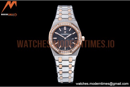 Audemars Piguet - Royal Oak Ladies 67650SR 33mm RG/SS Black JJF Qtz