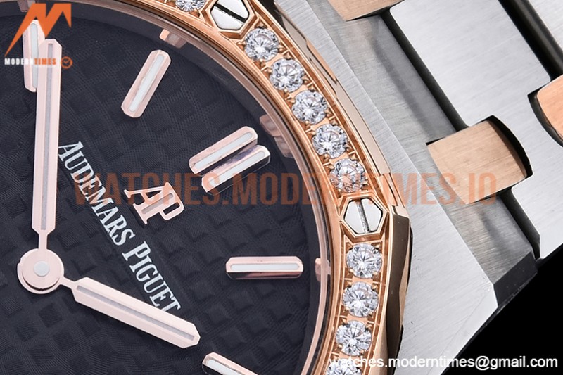 Audemars Piguet - Royal Oak Ladies 67650SR 33mm RG/SS Black JJF Qtz
