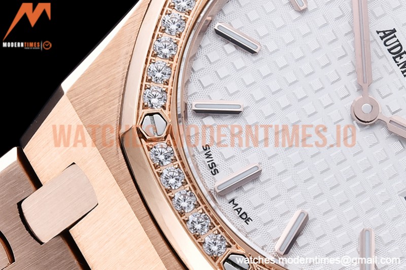 Audemars Piguet - Royal Oak Ladies 67651OR 33mm Dia RG/RG White JJF Qtz
