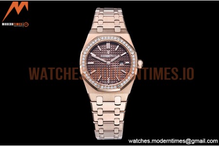 Audemars Piguet - Royal Oak Ladies 67651OR 33mm Dia RG/RG Brown JJF Qtz