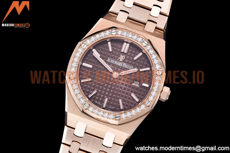 Audemars Piguet - Royal Oak Ladies 67651OR 33mm Dia RG/RG Brown JJF Qtz