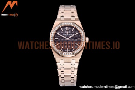 Audemars Piguet - Royal Oak Ladies 67651OR 33mm Dia RG/RG Black JJF Qtz