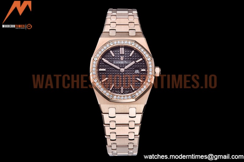 Audemars Piguet - Royal Oak Ladies 67651OR 33mm Dia RG/RG Black JJF Qtz