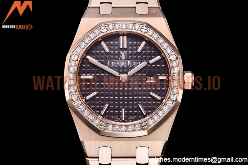 Audemars Piguet - Royal Oak Ladies 67651OR 33mm Dia RG/RG Black JJF Qtz