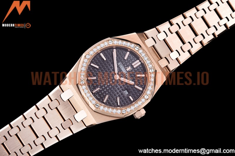 Audemars Piguet - Royal Oak Ladies 67651OR 33mm Dia RG/RG Black JJF Qtz