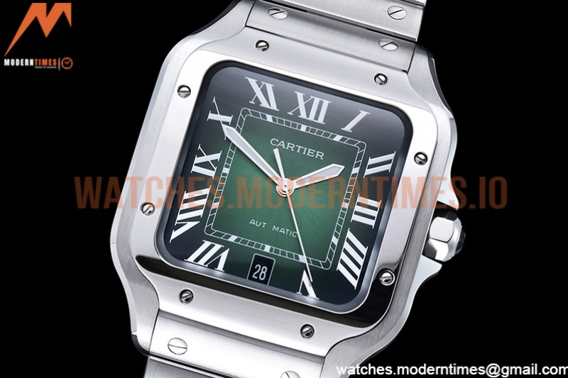 Cartier - Santos De Cartier 2018 Mens XL SS/SS Green BVF MY9015