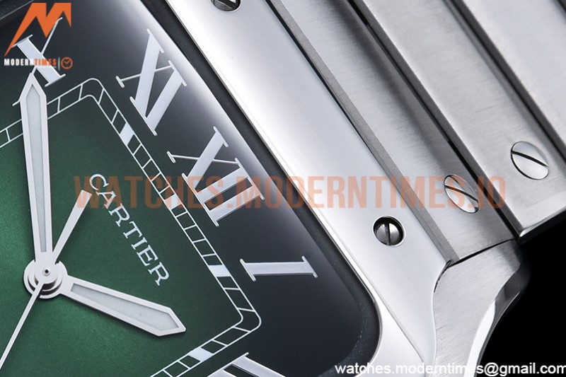 Cartier - Santos De Cartier 2018 Mens XL SS/SS Green BVF MY9015