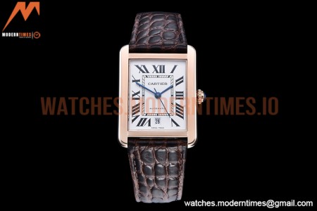 Cartier - Tank Solo Brn-C RG/LE White TWF Miyota 9015