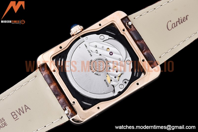 Cartier - Tank Solo Brn-C RG/LE White TWF Miyota 9015