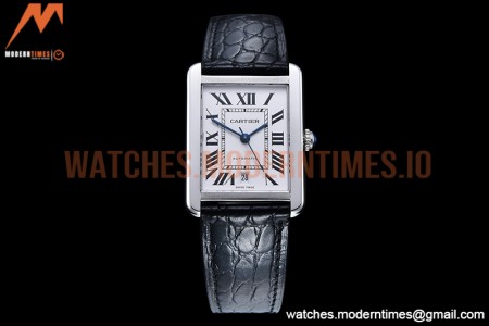 Cartier - Tank Solo Blk-C SS/LE White TWF Miyota 9015