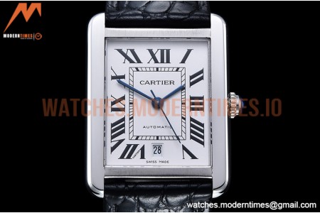 Cartier - Tank Solo Blk-C SS/LE White TWF Miyota 9015