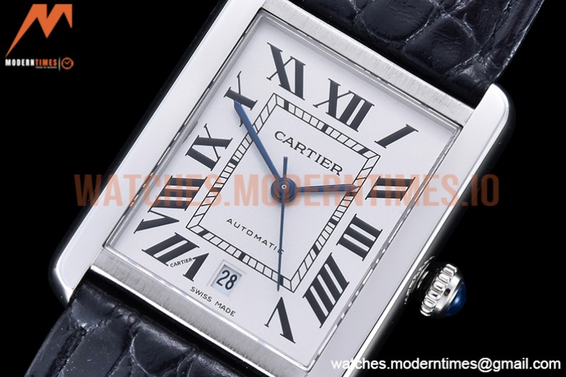 Cartier - Tank Solo Blk-C SS/LE White TWF Miyota 9015