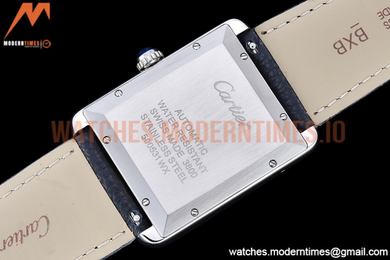 Cartier - Tank Solo Blk SS/LE White TWF Miyota 9015