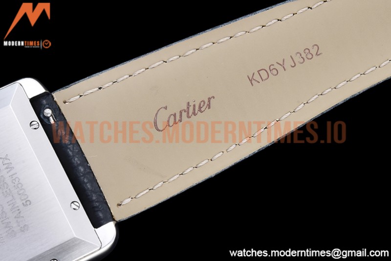 Cartier - Tank Solo Blk SS/LE White TWF Miyota 9015