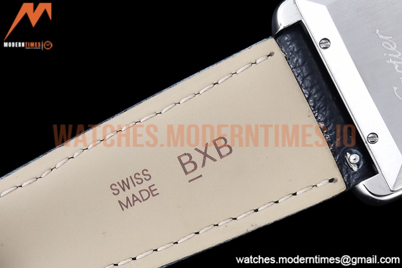 Cartier - Tank Solo Blk SS/LE White TWF Miyota 9015