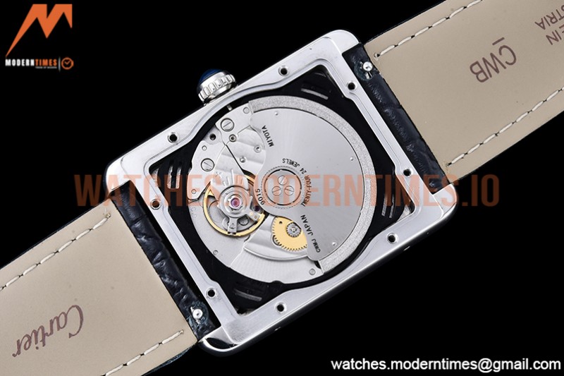 Cartier - Tank Solo Blk SS/LE White TWF Miyota 9015