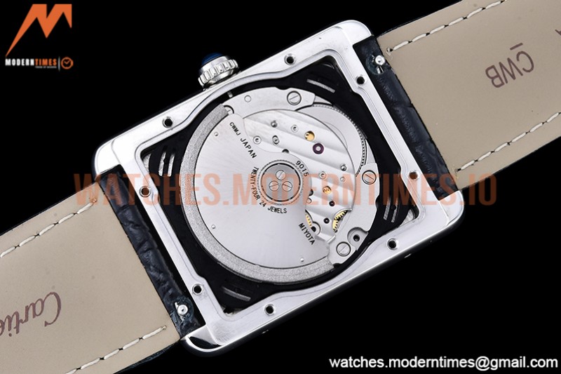 Cartier - Tank Solo Blk SS/LE White TWF Miyota 9015