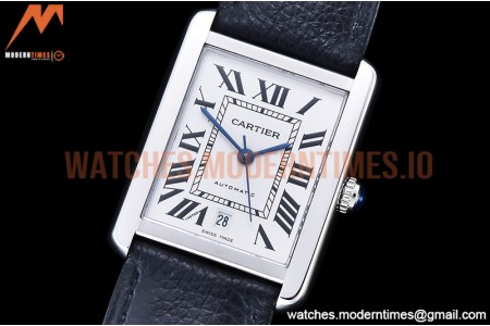 Cartier - Tank Solo Blk SS/LE White TWF Miyota 9015