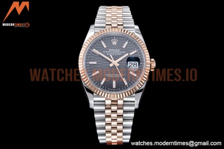 Rolex - DJ 36mm Jub Flt 904L RG/SS P-Grey/Stk VSF VS3235