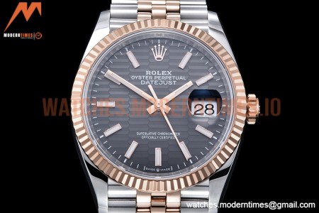 Rolex - DJ 36mm Jub Flt 904L RG/SS P-Grey/Stk VSF VS3235