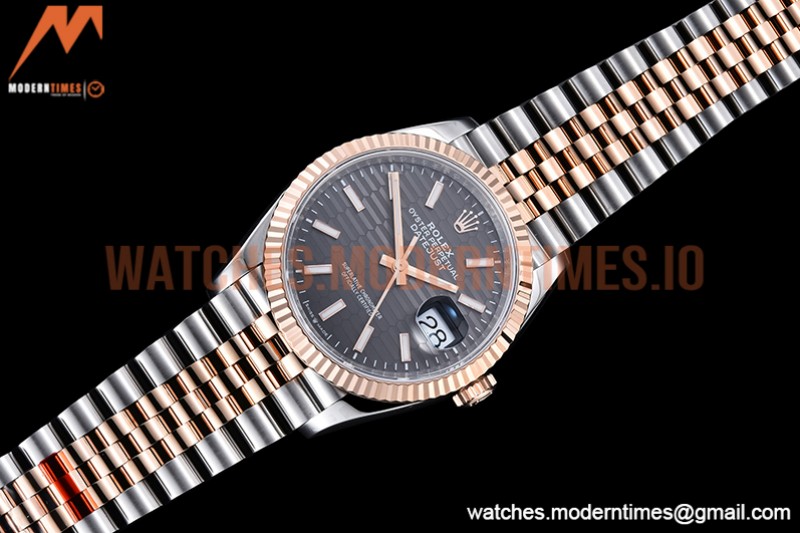 Rolex - DJ 36mm Jub Flt 904L RG/SS P-Grey/Stk VSF VS3235