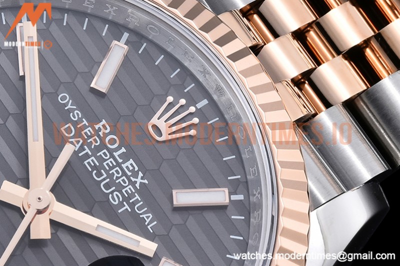 Rolex - DJ 36mm Jub Flt 904L RG/SS P-Grey/Stk VSF VS3235