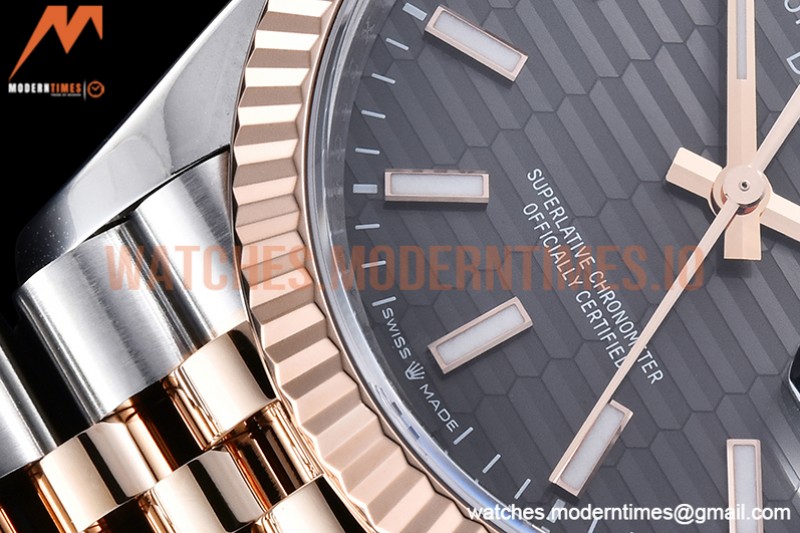 Rolex - DJ 36mm Jub Flt 904L RG/SS P-Grey/Stk VSF VS3235