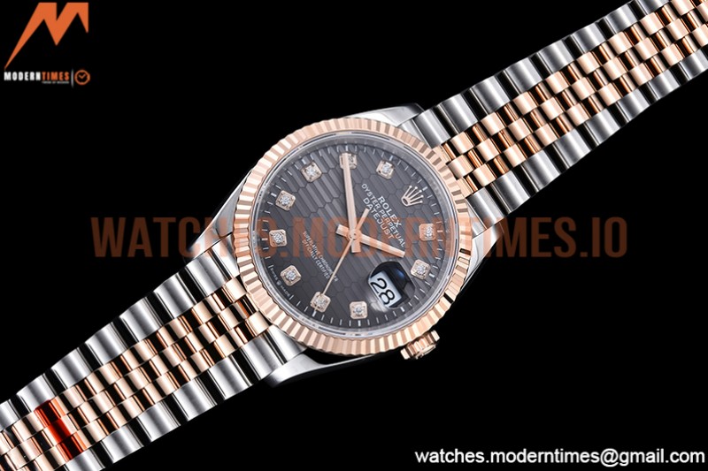 Rolex - DJ 36mm Jub Flt 904L RG/SS P-Grey/Dia VSF VS3235